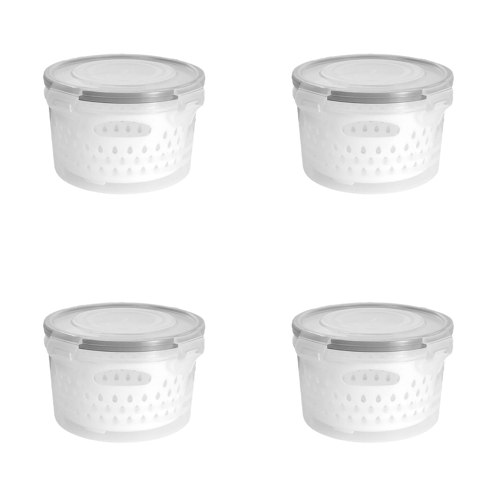 UJMNHYGT Large Fruit Containers for Fridge Round Leakproof, Food Storage Containers with Removable Colander, Dishwasher Microwave Safe Produce Container Keep Fruits Vegetables Berry Meat Fresh