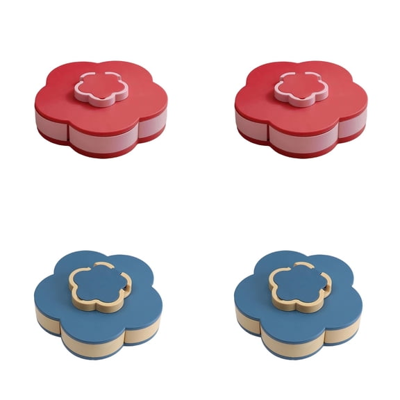 UJMNHYGT Snack Storage Box Rotating Candy Box Petal Shape, Food Fruit Storage Container Segmented Nut Candy Dried Fruit Organizer, Flower Type Rotating Snack Tray Petal Platter for Home Party Wedding