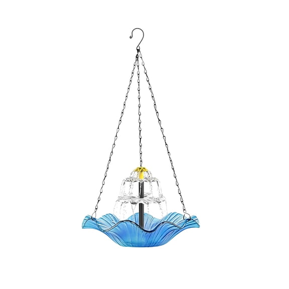 UJMNHYGT Solar Cascade Hanging Bird Bath Fountain Hanging Solar Powered, Bird Bath Fountain Pump and Distributor Outdoor Decorative Shower Set for Patios Gardens, Bird Bath Bubbler Bowl