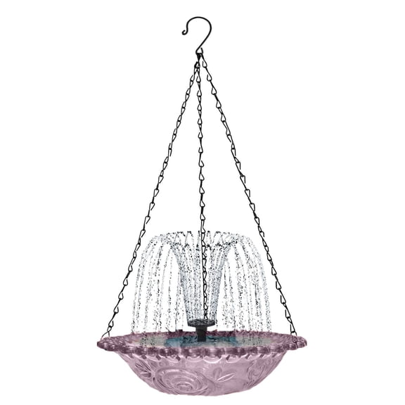 UJMNHYGT Solar Cascade Hanging Bird Bath Fountain Solar Powered, Birdbath Water Fountain Pump Dispenser Outdoors Decor Hummingbird Bath Shower Bowl Kit Garden Gift Yard Patio Backyard Metal Bubbler
