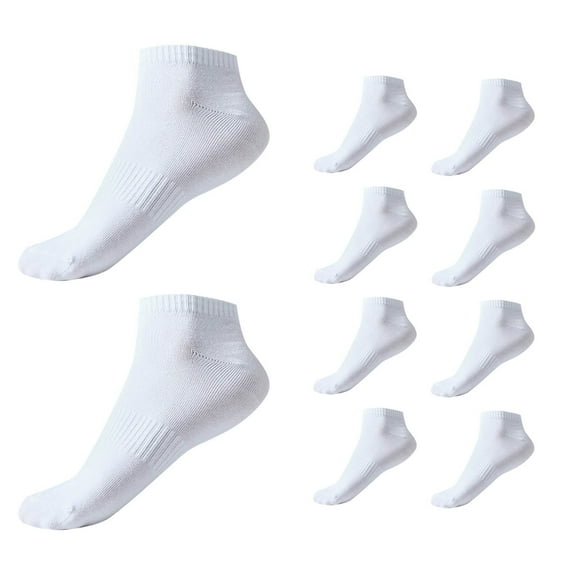 UJNDER 10-Pack Women's Warm Thermal Socks Low Cut Ankle Socks Solid Color for Everyday Comfort White