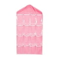 thumbnail image 1 of UJNDER 16 Pocket Double Sided Hanging Organizer For Stockings Underwear Storage Solution Pink, 1 of 2