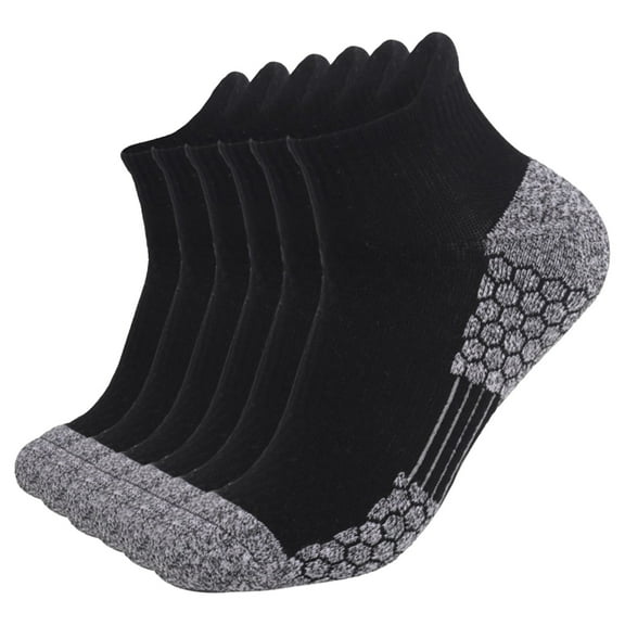 UJNDER 6-Pack Women's Hiking Crew Socks Cushioned Trekking Sports Socks Wicking Black