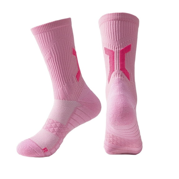 UJNDER Adult Long Basketball Socks Cushioned Sole Wicking Sport Socks Red