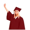 thumbnail image 1 of UJNDER Adult Unisex Graduation Gown Set College and High School Robe with Cap and Tassel for Women Wine 45, 1 of 9