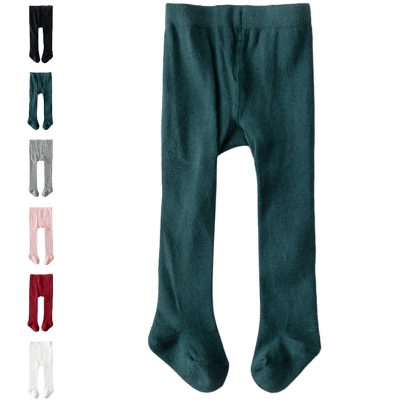 UJNDER Baby Girls Soft Organic Cotton Tights Stretchy Comfortable Full Length Pants for Daily Wear Toddler Leggings,Green,0-9 Months