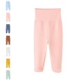thumbnail image 1 of UJNDER Baby High Waisted Cotton Pants Jumpsuits with for Infants Daily Comfort Wear Toddler Leggings,Pink,3-6 Months, 1 of 3