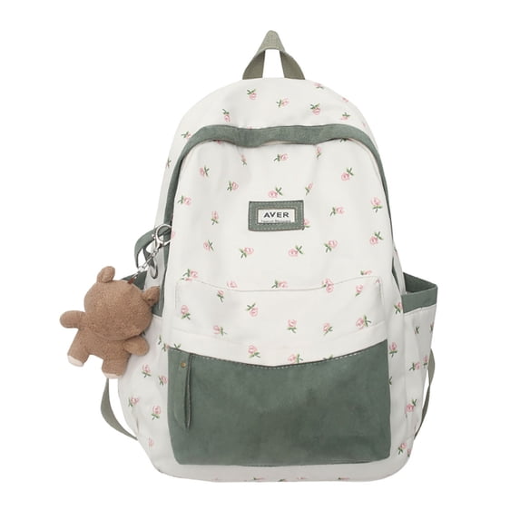 UJNDER Backpack for School Designer Style Large Capacity Winter Backpack, Version with for College Students Bookbag for Girls Ages 10-18 Green,One Size