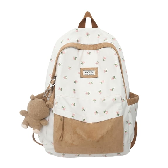 UJNDER Backpack for School Designer Style Large Capacity Winter Backpack, Version with for College Students Bookbag for Girls Ages 10-18 Khaki,One Size