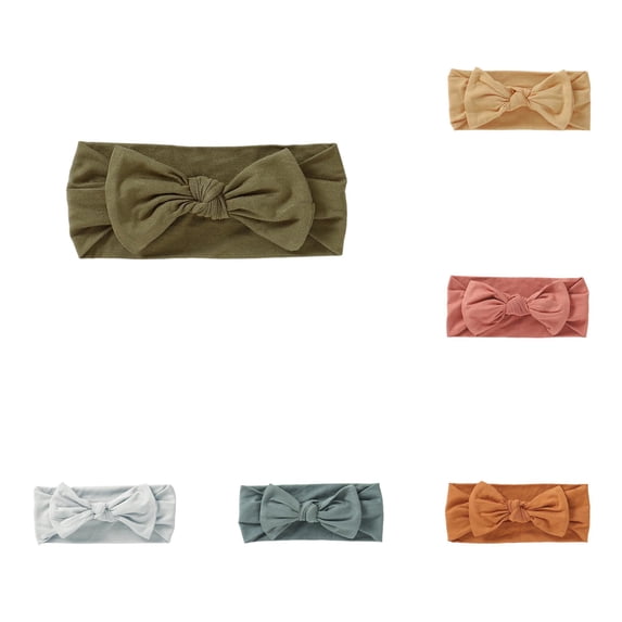 UJNDER Bamboo Fiber Baby Headband with Bow Stretchy Elastic Hair Wrap for Toddler Girls Comfortable Wear Baby Girl Headbands,Dark Green,3M