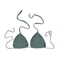 thumbnail image 1 of UJNDER Bikini Tops for Women Casual Hand Crocheted Solid Color Bikini Top for Unique Beach Style Swim Tops Women Dark Gray_001 S, 1 of 3
