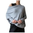 thumbnail image 1 of UJNDER Boat Neck Sweaters for Women Spring Long Sleeve Soft Knit Loose Baggy Pullover Top GY1 One Size, 1 of 3
