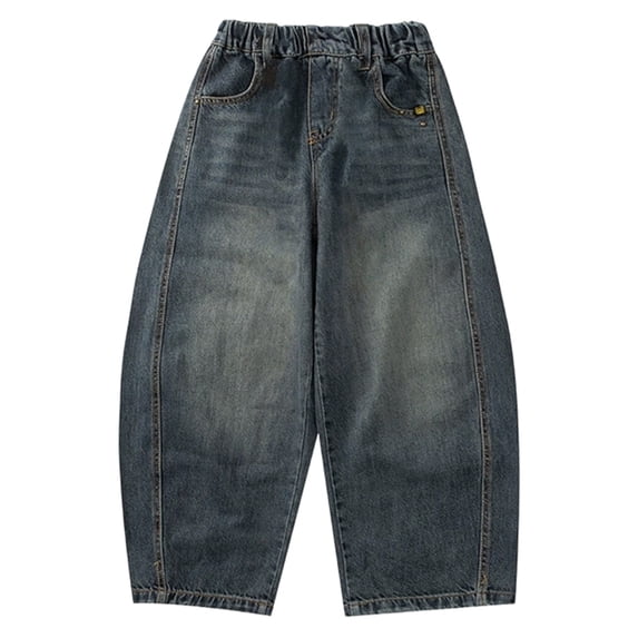 UJNDER Boys Casual Jeans with Curved Classic Denim Pants for Kids and Youth Comfortable Stretch Trousers for School and Daily Wear Boys Pants,Blue,13-14 Years