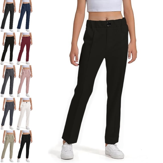 UJNDER Boys Dress Trousers for School Formal Flat Front Classic Tailored Comfortable Stretch Fit Boys Dress Pants,03_Black,10-11 Years