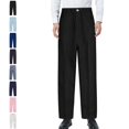 thumbnail image 1 of UJNDER Boys Flat Front Dress Adjustable Waist Front Pockets Straight Leg Fit for Performances and School Pants Boys Dress Pants,Dark Blue,5-6 Years, 1 of 3