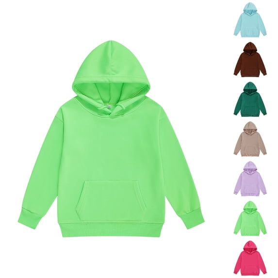 UJNDER Boys Hoodie Boys Girls and Toddlers Pullover Hoodie Sweatshirts Casual Top Comfort Tops,Light Green,8-9 Years