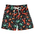 thumbnail image 1 of UJNDER Boys Print Beach Shorts with Drawstring Lightweight Breathable Casual Fit for Kids Comfortable Stylish Pants Boys Pants,Black,5-6 Years, 1 of 3