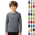 thumbnail image 1 of UJNDER Boys Rash Guard Swim Shirt Long Sleeve Solid Color Summer Beach Sun Protection Top Quick-Dry Short Sleeve Swim Top for Kids 3-12Y 01_Grey,3-4 Years, 1 of 9