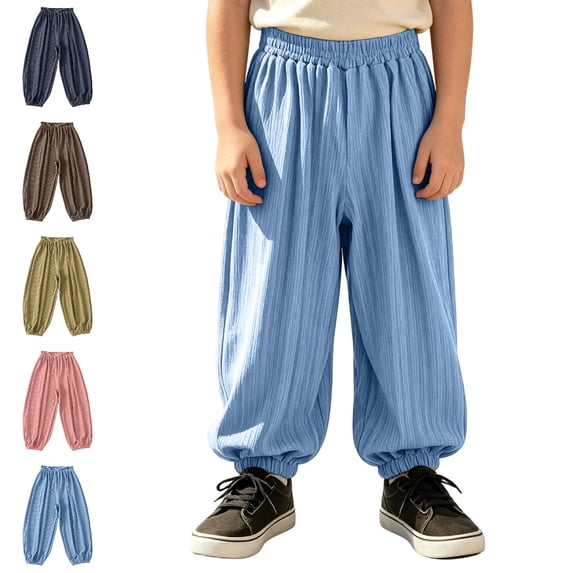 UJNDER Boys Relaxed Fit for Kids Everyday Trousers for Boys and Girls Boys Pants,Sky Blue,5-7 Years