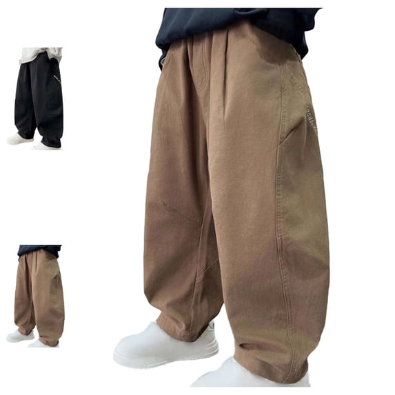 UJNDER Boys Straight Leg Loose Fit Casual Trousers for Autumn Daily Wear Boys Cargo Pants,Khaki,4-5 Years
