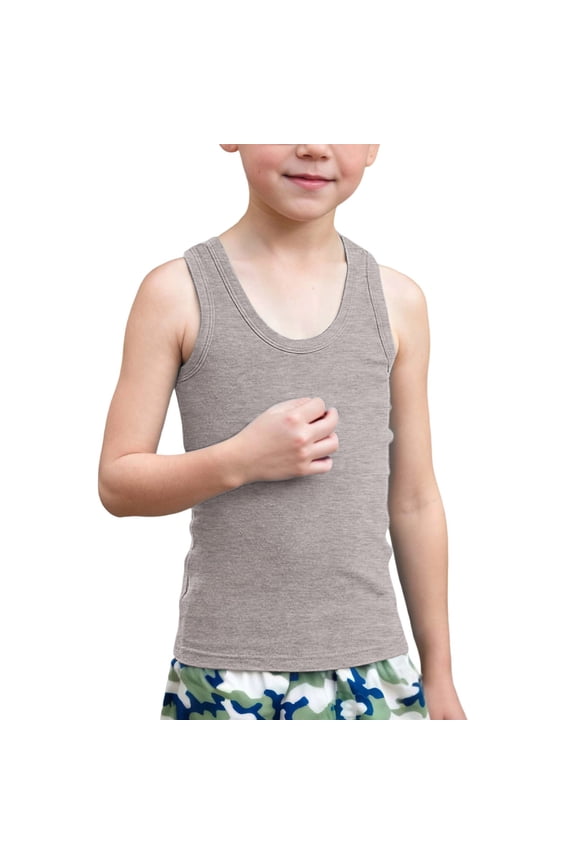 Boys T Shirts Tank Top Undershirt Thin Layering Sleeveless Shirt for Toddlers Kids Children Summer Wear Casual Tops Ages 2-14Y Grey,2-3 Years