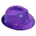 thumbnail image 1 of UJNDER Bucket Hats Sequin Glow Jazz Hat Performance Props Cowboy Hat for Festivals Parties and Events Purple, 1 of 8