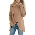 thumbnail image 1 of UJNDER Button Front Long Sleeve Sweater for Women Pullover Top Blouse Shirt Style Khaki XXL, 1 of 3