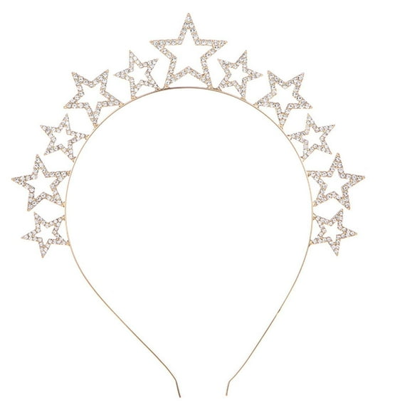 UJNDER Carnival GlamourGal Star Headband Alloy Five Pointed Star Hair Accessory for Festive Occasions With Elegant Design Gold