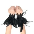 thumbnail image 1 of UJNDER Carnival Gothic Feather Wrist Halloween Party Lace Bracelet Boho Style Hand Accessory for Stylish Festivities Black, 1 of 2