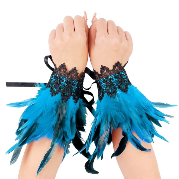 UJNDER Carnival Gothic Style Lace Feather Arm Warmers for Accessories and Jewelry Gloves Mittens BU2