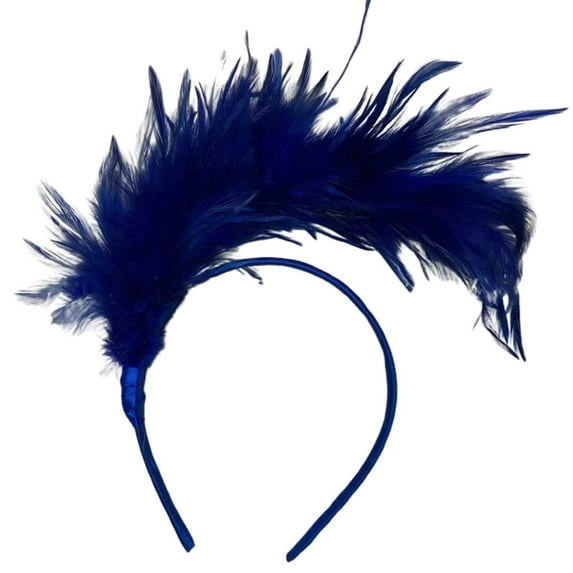 UJNDER Carnival Stylish Feather Headband for Parties Festivals Stage Performances and Celebrations Hair Accessory 03-Dark Blue