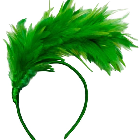 UJNDER Carnival Stylish Feather Headband for Parties Festivals Stage Performances and Celebrations Hair Accessory 03-Green