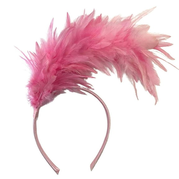 UJNDER Carnival Stylish Feather Headband for Parties Festivals Stage Performances and Celebrations Hair Accessory 03-Light Pink