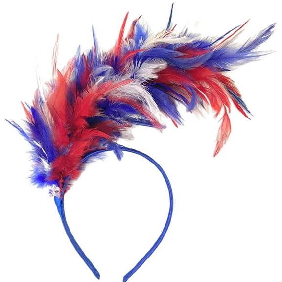 UJNDER Carnival Stylish Feather Headband for Parties Festivals Stage Performances and Celebrations Hair Accessory 03-Sky Blue