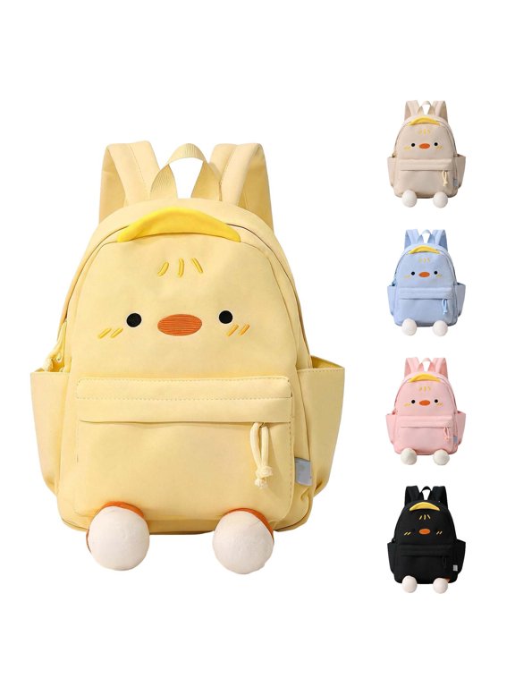 Cartoon Chick Backpack for Elementary and Middle School Students Cute Daily Carryall with Comfortable Straps for Commuting Kids School Backpack,01_Yellow,Mid