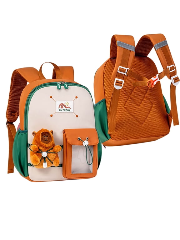 Cartoon Lightweight Backpack for Kindergarten Kids Cute Mini Daypack for Toddlers Boys and Girls 2-6 Years Toddler School Backpack,01_Coffee,Small
