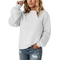 thumbnail image 1 of UJNDER Casual Knit Pullover Sweater for Women Soft Yarn Round Neck Long Sleeve Comfortable Loose Fit Winter Fall Fashion WH1 S, 1 of 5