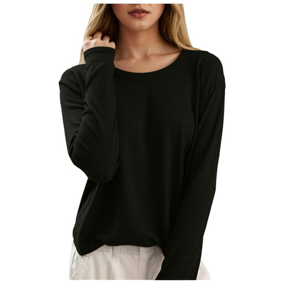 UJNDER Casual Long Sleeve Thermal Top Soft and Cozy Layering Shirt for Comfort and Style Thermal Tops for Women Black XL
