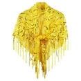 thumbnail image 1 of UJNDER Casual Sequined Tassel Small Shawl for Stylish Wraps and Evening Dress Accessories Night Out Yellow, 1 of 4
