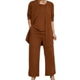 thumbnail image 1 of UJNDER Casual Women's Trousers Suit Comfortable and Stylish Long Pants Set for Daily Wear and Vacations Ideal for Spring and Summer Season Pant Suits for Women Coffee 6=3XL, 1 of 8