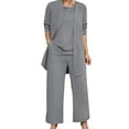 thumbnail image 1 of UJNDER Casual Women's Trousers Suit Comfortable and Stylish Long Pants Set for Daily Wear and Vacations Ideal for Spring and Summer Season Pant Suits for Women Grey 6=3XL, 1 of 7