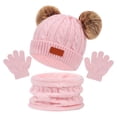 thumbnail image 1 of UJNDER Children's Scarf Hats and Gloves Set Cozy Warm for Autumn and Winter for Your Little Ones Light Pink, 1 of 3
