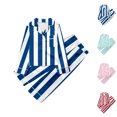 thumbnail image 1 of UJNDER Childrens Striped Print Button Down Lapel Long Sleeve Top and Pants Casual Loungewear Pajama Set for Kids Kids Pajamas,Blue,7-8 Years, 1 of 4