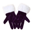 thumbnail image 1 of UJNDER Christmas Eve Party Gold Velvet and White Coat Gloves for Performance and Etiquette Purple, 1 of 4