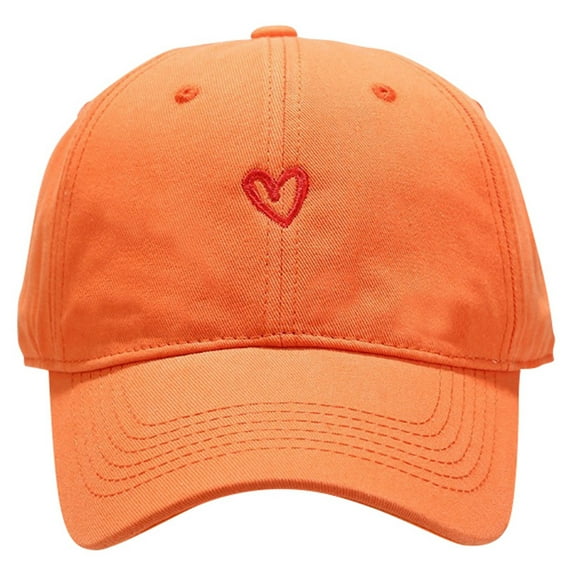 UJNDER Classic Washed Heart Hat for Men and Women Baseball Cap for Everyday Use Stylish Headwear for Outdoor Activities and Casual Outings Orange