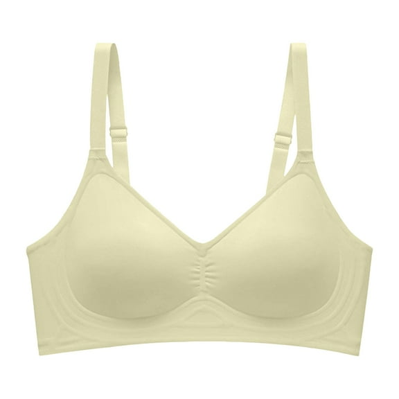 UJNDER Comfortable Seamless Full Coverage Bra Wireless Bras Soft Support Regular Plus Size Bras for Women Everyday Wear Bras Light Green L