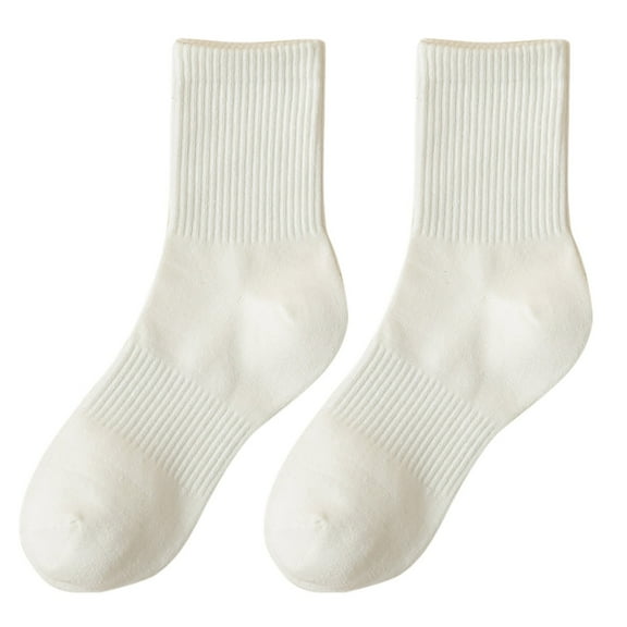 UJNDER Couple Solid Color Mid Calf Socks Breathable Wicking Sports Socks Beige