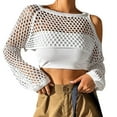 thumbnail image 1 of UJNDER Cropped Ribbed Knit Cardigan Sweater for Women Cutout Detail Fall Wear White One Size, 1 of 8