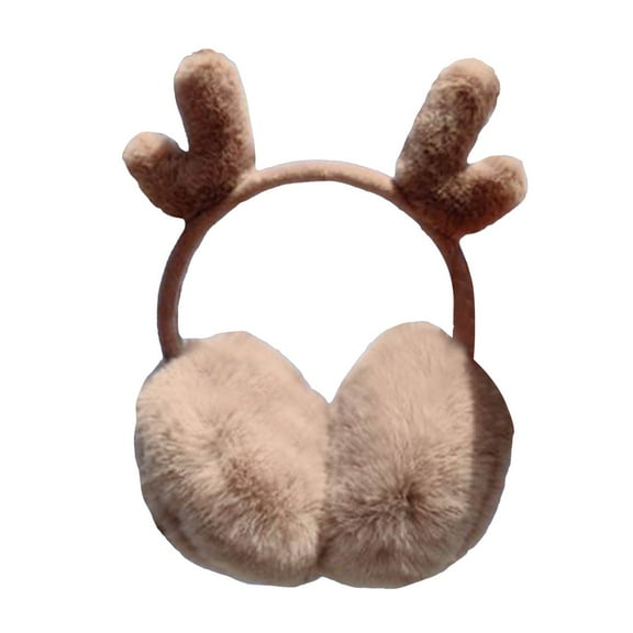 UJNDER Cute Animal Earmuffs for Winter Warmth Outdoor Ear Covers and Headband Earwarmers for Kids Coffee