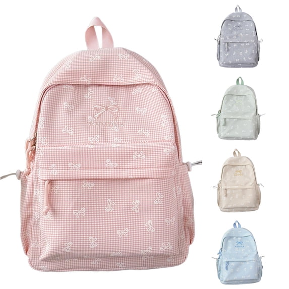 UJNDER Cute Bow Knot Casual Backpack for Middle School Students Lightweight Stylish Schoolbag with Soft Straps for Daily Commute Middle School Backpack,02_Pink,Mid